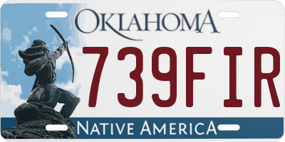 OK license plate 739FIR