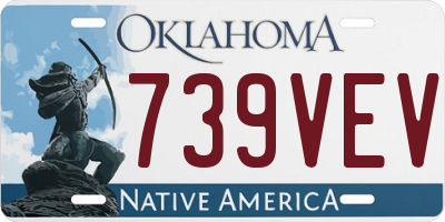 OK license plate 739VEV