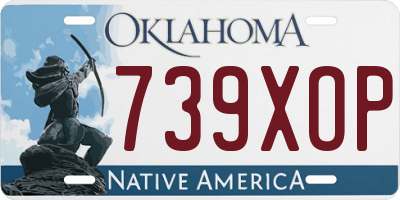 OK license plate 739XOP