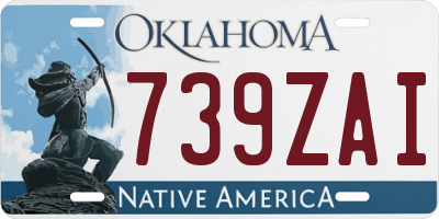 OK license plate 739ZAI