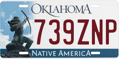 OK license plate 739ZNP
