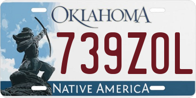 OK license plate 739ZOL