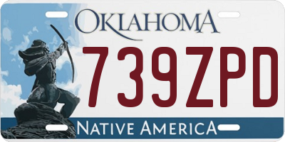 OK license plate 739ZPD