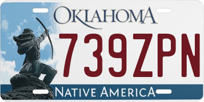 OK license plate 739ZPN