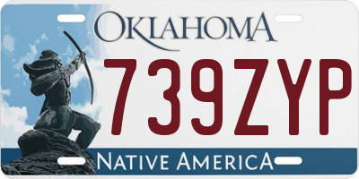OK license plate 739ZYP