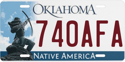 OK license plate 740AFA