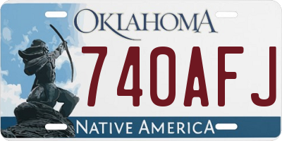 OK license plate 740AFJ