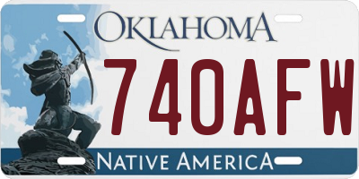 OK license plate 740AFW