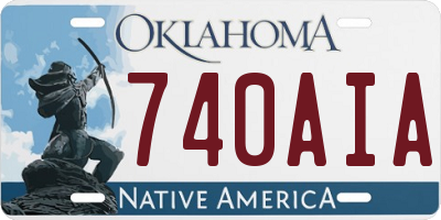 OK license plate 740AIA