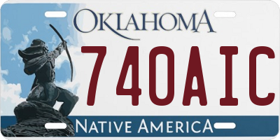 OK license plate 740AIC