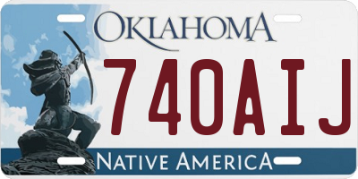 OK license plate 740AIJ