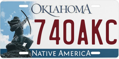 OK license plate 740AKC