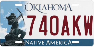 OK license plate 740AKW