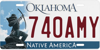 OK license plate 740AMY