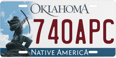 OK license plate 740APC