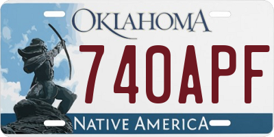 OK license plate 740APF