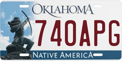 OK license plate 740APG
