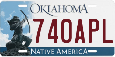 OK license plate 740APL