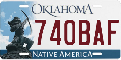 OK license plate 740BAF
