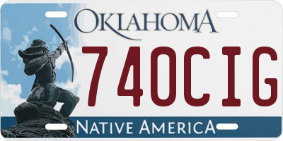 OK license plate 740CIG