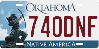 OK license plate 740DNF