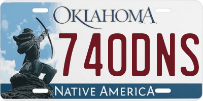 OK license plate 740DNS