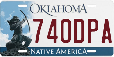 OK license plate 740DPA