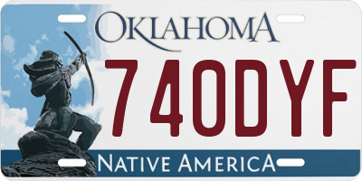 OK license plate 740DYF