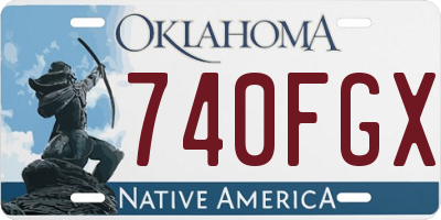OK license plate 740FGX