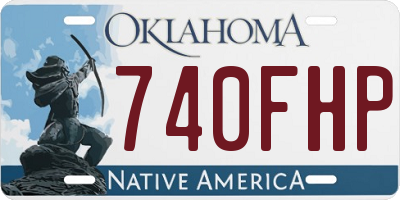 OK license plate 740FHP