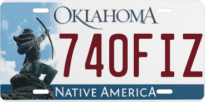 OK license plate 740FIZ