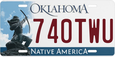OK license plate 740TWU