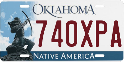 OK license plate 740XPA