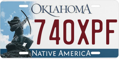 OK license plate 740XPF