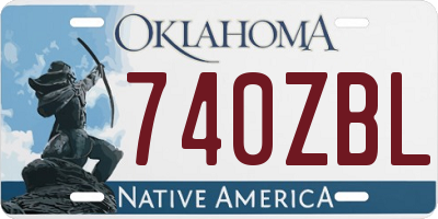 OK license plate 740ZBL
