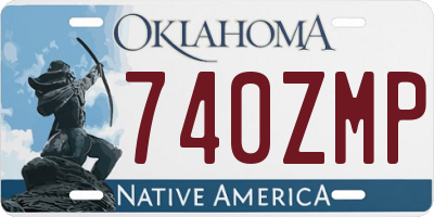 OK license plate 740ZMP