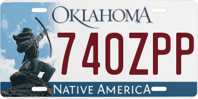 OK license plate 740ZPP