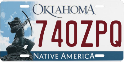 OK license plate 740ZPQ