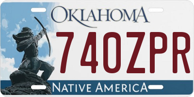 OK license plate 740ZPR