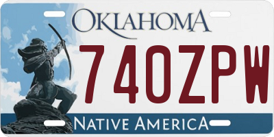 OK license plate 740ZPW