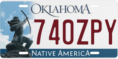OK license plate 740ZPY