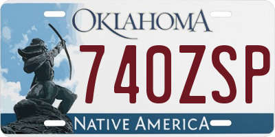 OK license plate 740ZSP