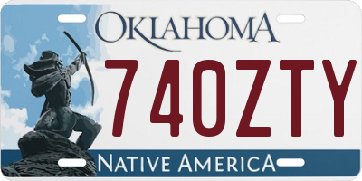 OK license plate 740ZTY