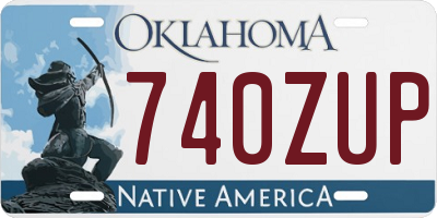 OK license plate 740ZUP