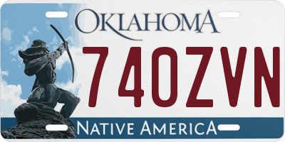 OK license plate 740ZVN