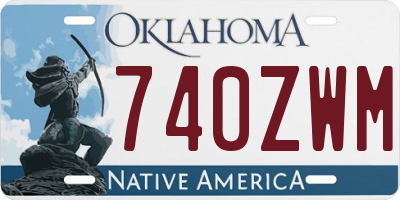 OK license plate 740ZWM