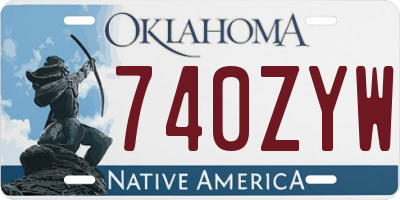 OK license plate 740ZYW