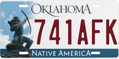 OK license plate 741AFK