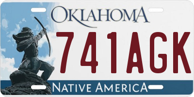 OK license plate 741AGK