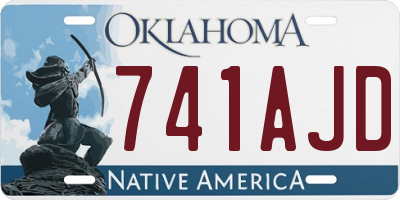OK license plate 741AJD